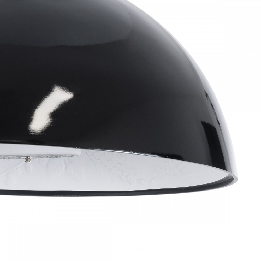 GloboStar® SERENIA BLACK 01270 Μοντέρνο Κρεμαστό Φωτιστικό Οροφής Μονόφωτο 1 x E27 AC220-240V IP20 - Φ60 x Υ30cm - Μαύρο Γύψινο Καμπάνα - 5 Χρόνια Εγγύηση
