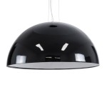 GloboStar® SERENIA BLACK 01272 Μοντέρνο Κρεμαστό Φωτιστικό Οροφής Μονόφωτο 1 x E27 AC220-240V IP20 - Φ90 x Υ40cm - Μαύρο Γύψινο Καμπάνα - 5 Χρόνια Εγγύηση