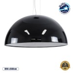 GloboStar® SERENIA BLACK 01272 Μοντέρνο Κρεμαστό Φωτιστικό Οροφής Μονόφωτο 1 x E27 AC220-240V IP20 - Φ90 x Υ40cm - Μαύρο Γύψινο Καμπάνα - 5 Χρόνια Εγγύηση