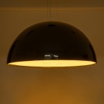 GloboStar® SERENIA BLACK 01272 Μοντέρνο Κρεμαστό Φωτιστικό Οροφής Μονόφωτο 1 x E27 AC220-240V IP20 - Φ90 x Υ40cm - Μαύρο Γύψινο Καμπάνα - 5 Χρόνια Εγγύηση