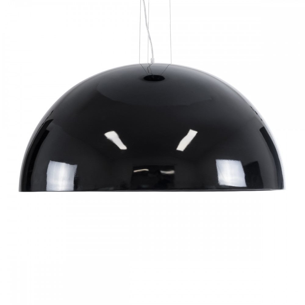 GloboStar® SERENIA BLACK 01272 Μοντέρνο Κρεμαστό Φωτιστικό Οροφής Μονόφωτο 1 x E27 AC220-240V IP20 - Φ90 x Υ40cm - Μαύρο Γύψινο Καμπάνα - 5 Χρόνια Εγγύηση