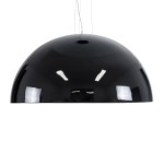 GloboStar® SERENIA BLACK 01272 Μοντέρνο Κρεμαστό Φωτιστικό Οροφής Μονόφωτο 1 x E27 AC220-240V IP20 - Φ90 x Υ40cm - Μαύρο Γύψινο Καμπάνα - 5 Χρόνια Εγγύηση