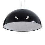 GloboStar® SERENIA BLACK 01272 Μοντέρνο Κρεμαστό Φωτιστικό Οροφής Μονόφωτο 1 x E27 AC220-240V IP20 - Φ90 x Υ40cm - Μαύρο Γύψινο Καμπάνα - 5 Χρόνια Εγγύηση