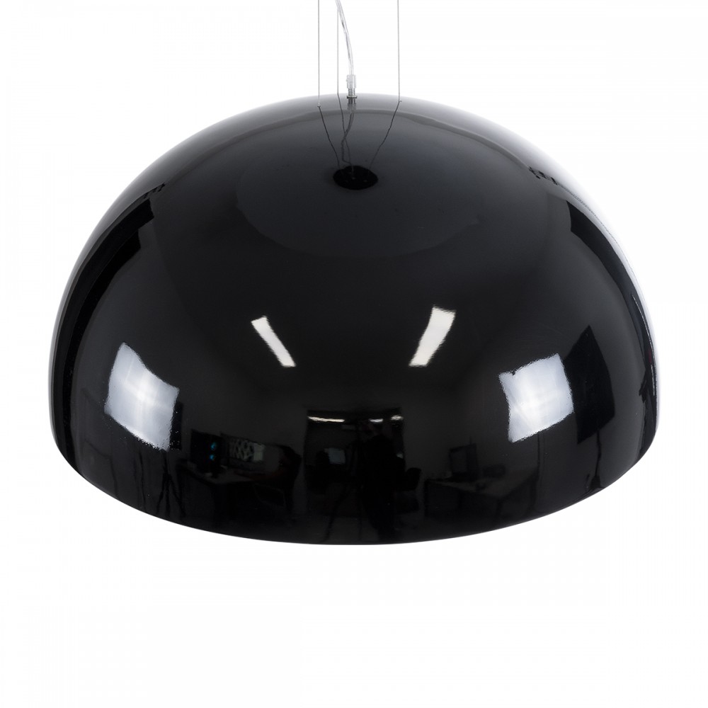 GloboStar® SERENIA BLACK 01272 Μοντέρνο Κρεμαστό Φωτιστικό Οροφής Μονόφωτο 1 x E27 AC220-240V IP20 - Φ90 x Υ40cm - Μαύρο Γύψινο Καμπάνα - 5 Χρόνια Εγγύηση
