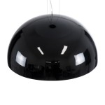 GloboStar® SERENIA BLACK 01272 Μοντέρνο Κρεμαστό Φωτιστικό Οροφής Μονόφωτο 1 x E27 AC220-240V IP20 - Φ90 x Υ40cm - Μαύρο Γύψινο Καμπάνα - 5 Χρόνια Εγγύηση