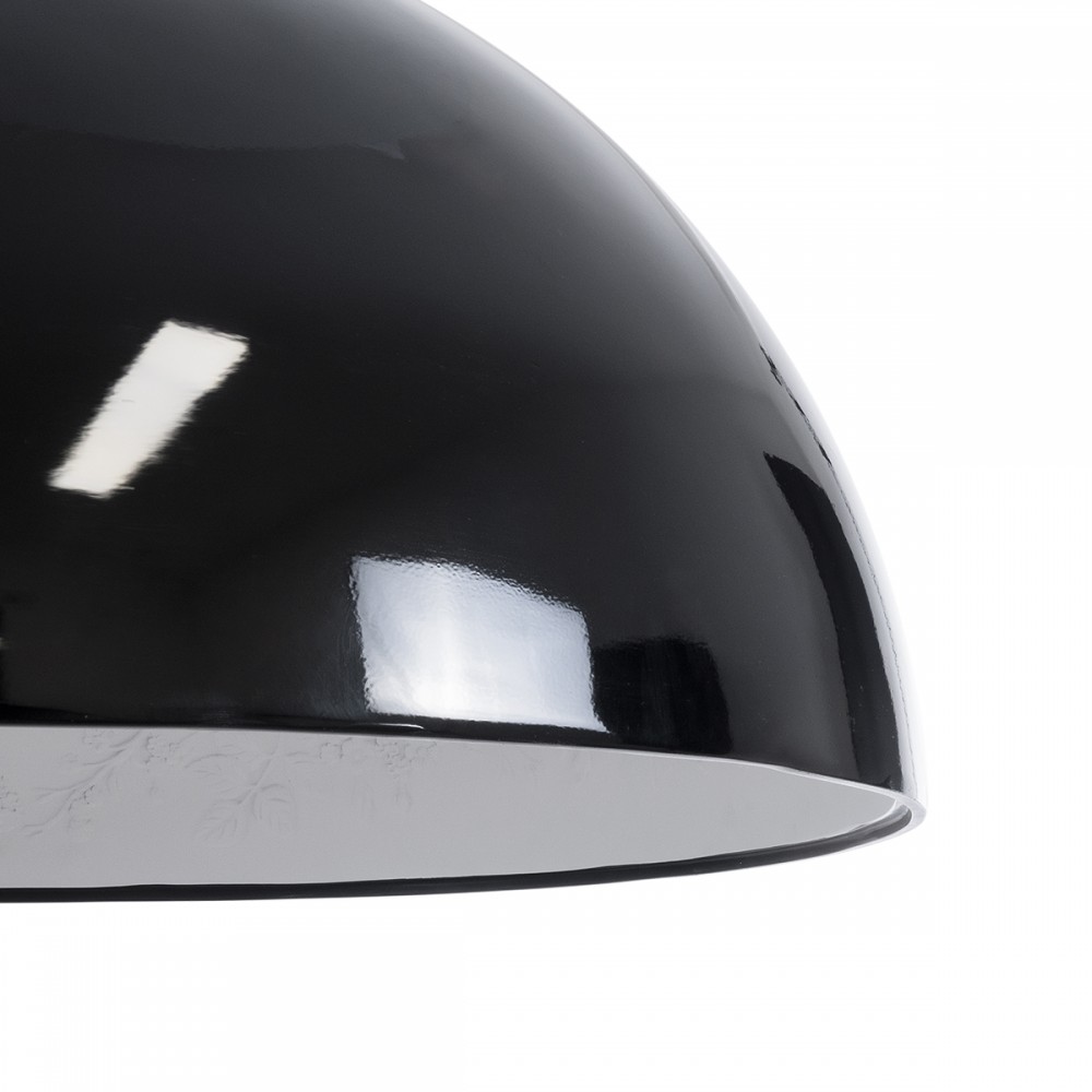 GloboStar® SERENIA BLACK 01272 Μοντέρνο Κρεμαστό Φωτιστικό Οροφής Μονόφωτο 1 x E27 AC220-240V IP20 - Φ90 x Υ40cm - Μαύρο Γύψινο Καμπάνα - 5 Χρόνια Εγγύηση