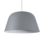 GloboStar® UPVALE 01282 Μοντέρνο Κρεμαστό Φωτιστικό Οροφής Μονόφωτο 1 x E27 Γκρί  Μεταλλικό Καμπάνα Φ40 x Y24cm