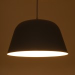 GloboStar® UPVALE 01282 Μοντέρνο Κρεμαστό Φωτιστικό Οροφής Μονόφωτο 1 x E27 Γκρί  Μεταλλικό Καμπάνα Φ40 x Y24cm
