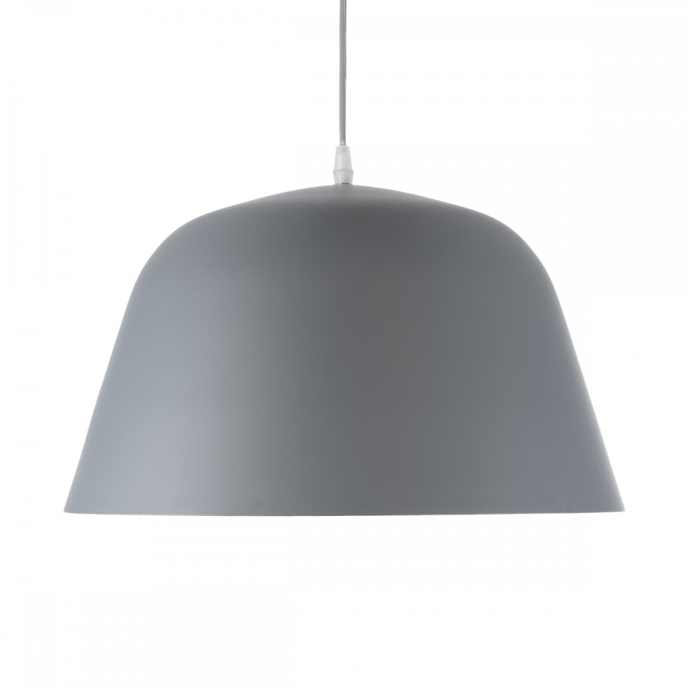 GloboStar® UPVALE 01282 Μοντέρνο Κρεμαστό Φωτιστικό Οροφής Μονόφωτο 1 x E27 Γκρί  Μεταλλικό Καμπάνα Φ40 x Y24cm
