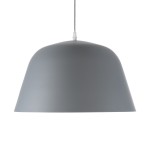 GloboStar® UPVALE 01282 Μοντέρνο Κρεμαστό Φωτιστικό Οροφής Μονόφωτο 1 x E27 Γκρί  Μεταλλικό Καμπάνα Φ40 x Y24cm