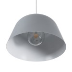 GloboStar® UPVALE 01282 Μοντέρνο Κρεμαστό Φωτιστικό Οροφής Μονόφωτο 1 x E27 Γκρί  Μεταλλικό Καμπάνα Φ40 x Y24cm