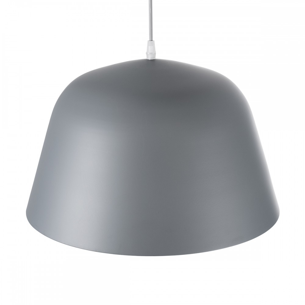 GloboStar® UPVALE 01282 Μοντέρνο Κρεμαστό Φωτιστικό Οροφής Μονόφωτο 1 x E27 Γκρί  Μεταλλικό Καμπάνα Φ40 x Y24cm