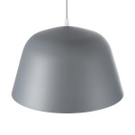 GloboStar® UPVALE 01282 Μοντέρνο Κρεμαστό Φωτιστικό Οροφής Μονόφωτο 1 x E27 Γκρί  Μεταλλικό Καμπάνα Φ40 x Y24cm