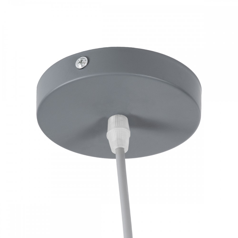 GloboStar® UPVALE 01282 Μοντέρνο Κρεμαστό Φωτιστικό Οροφής Μονόφωτο 1 x E27 Γκρί  Μεταλλικό Καμπάνα Φ40 x Y24cm
