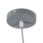 GloboStar® UPVALE 01282 Μοντέρνο Κρεμαστό Φωτιστικό Οροφής Μονόφωτο 1 x E27 Γκρί  Μεταλλικό Καμπάνα Φ40 x Y24cm