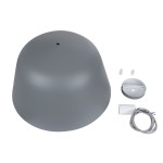 GloboStar® UPVALE 01282 Μοντέρνο Κρεμαστό Φωτιστικό Οροφής Μονόφωτο 1 x E27 Γκρί  Μεταλλικό Καμπάνα Φ40 x Y24cm