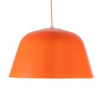 GloboStar® UPVALE 01283 Μοντέρνο Κρεμαστό Φωτιστικό Οροφής Μονόφωτο 1 x E27 Πορτοκαλί Μεταλλικό Καμπάνα Φ40 x Y24cm