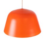GloboStar® UPVALE 01283 Μοντέρνο Κρεμαστό Φωτιστικό Οροφής Μονόφωτο 1 x E27 Πορτοκαλί Μεταλλικό Καμπάνα Φ40 x Y24cm