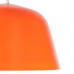 GloboStar® UPVALE 01283 Μοντέρνο Κρεμαστό Φωτιστικό Οροφής Μονόφωτο 1 x E27 Πορτοκαλί Μεταλλικό Καμπάνα Φ40 x Y24cm