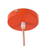 GloboStar® UPVALE 01283 Μοντέρνο Κρεμαστό Φωτιστικό Οροφής Μονόφωτο 1 x E27 Πορτοκαλί Μεταλλικό Καμπάνα Φ40 x Y24cm