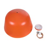 GloboStar® UPVALE 01283 Μοντέρνο Κρεμαστό Φωτιστικό Οροφής Μονόφωτο 1 x E27 Πορτοκαλί Μεταλλικό Καμπάνα Φ40 x Y24cm