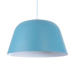 GloboStar® UPVALE 01286 Μοντέρνο Κρεμαστό Φωτιστικό Οροφής Μονόφωτο 1 x E27 Μπλε Μεταλλικό Καμπάνα Φ40 x Y24cm