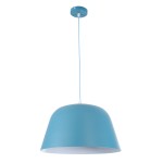 GloboStar® UPVALE 01286 Μοντέρνο Κρεμαστό Φωτιστικό Οροφής Μονόφωτο 1 x E27 Μπλε Μεταλλικό Καμπάνα Φ40 x Y24cm