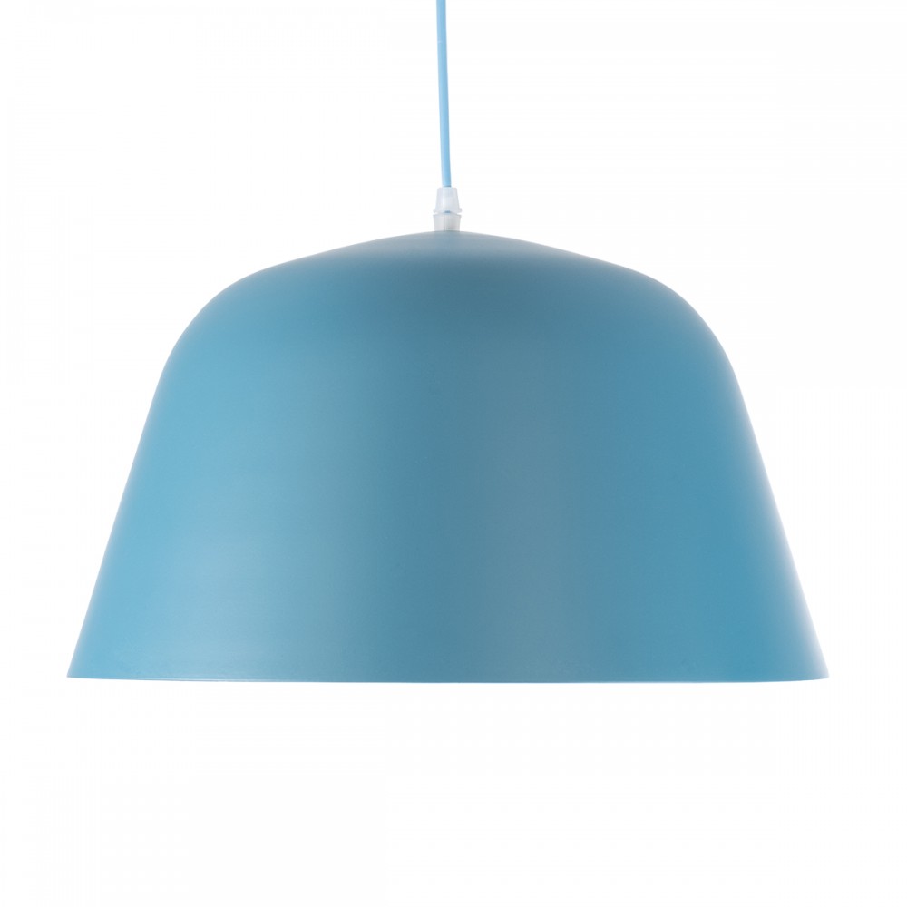 GloboStar® UPVALE 01286 Μοντέρνο Κρεμαστό Φωτιστικό Οροφής Μονόφωτο 1 x E27 Μπλε Μεταλλικό Καμπάνα Φ40 x Y24cm
