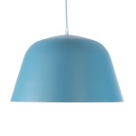 GloboStar® UPVALE 01286 Μοντέρνο Κρεμαστό Φωτιστικό Οροφής Μονόφωτο 1 x E27 Μπλε Μεταλλικό Καμπάνα Φ40 x Y24cm