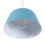 GloboStar® UPVALE 01286 Μοντέρνο Κρεμαστό Φωτιστικό Οροφής Μονόφωτο 1 x E27 Μπλε Μεταλλικό Καμπάνα Φ40 x Y24cm