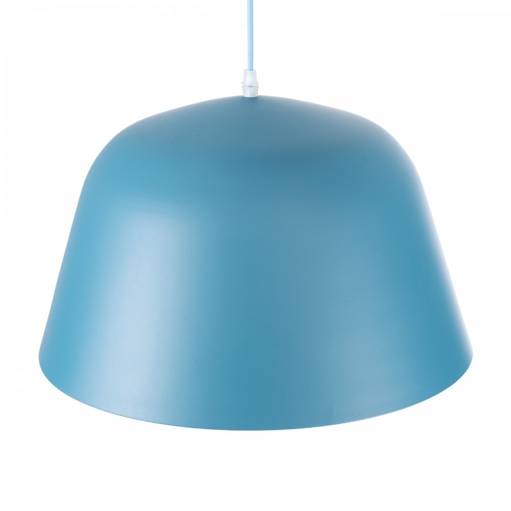 GloboStar® UPVALE 01286 Μοντέρνο Κρεμαστό Φωτιστικό Οροφής Μονόφωτο 1 x E27 Μπλε Μεταλλικό Καμπάνα Φ40 x Y24cm