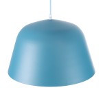 GloboStar® UPVALE 01286 Μοντέρνο Κρεμαστό Φωτιστικό Οροφής Μονόφωτο 1 x E27 Μπλε Μεταλλικό Καμπάνα Φ40 x Y24cm