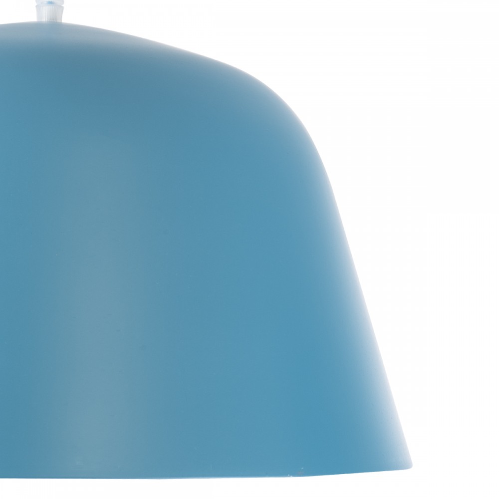 GloboStar® UPVALE 01286 Μοντέρνο Κρεμαστό Φωτιστικό Οροφής Μονόφωτο 1 x E27 Μπλε Μεταλλικό Καμπάνα Φ40 x Y24cm
