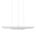 GloboStar® ARTICA 01305 Μοντέρνο Κρεμαστό Φωτιστικό Οροφής Δίφωτο 2 x E27 Λευκό Χρυσό Μεταλλικό Μ60 x Π6 x Υ6cm