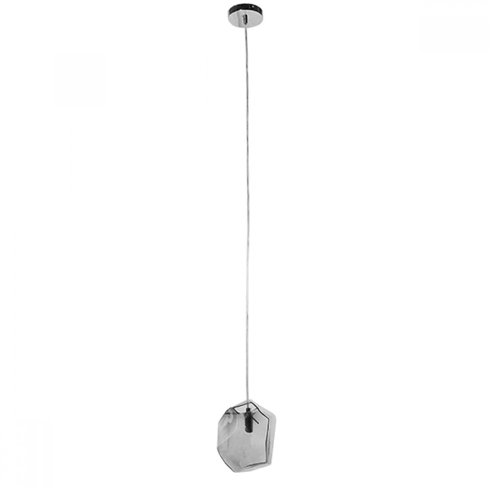 GloboStar® RINA 01307 Μοντέρνο Κρεμαστό Φωτιστικό Μπάλα Μονόφωτο 1 x G9 IP20 Γκρι Γυαλί - Μ16 x Π16 x Υ17cm