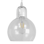 GloboStar® LUCREZIA 01314 Μοντέρνο Κρεμαστό Φωτιστικό Οροφής Μονόφωτο 1 x E27 Γυάλινο Διάφανο Φ18 x Υ23cm