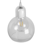GloboStar® LUCREZIA 01314 Μοντέρνο Κρεμαστό Φωτιστικό Οροφής Μονόφωτο 1 x E27 Γυάλινο Διάφανο Φ18 x Υ23cm