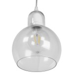 GloboStar® LUCREZIA 01314 Μοντέρνο Κρεμαστό Φωτιστικό Οροφής Μονόφωτο 1 x E27 Γυάλινο Διάφανο Φ18 x Υ23cm
