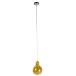 GloboStar® LUNATICA 01315 Μοντέρνο Κρεμαστό Φωτιστικό Οροφής Μονόφωτο 1 x E27 Γυάλινο Μελί Διάφανο Φ18 x Υ23cm