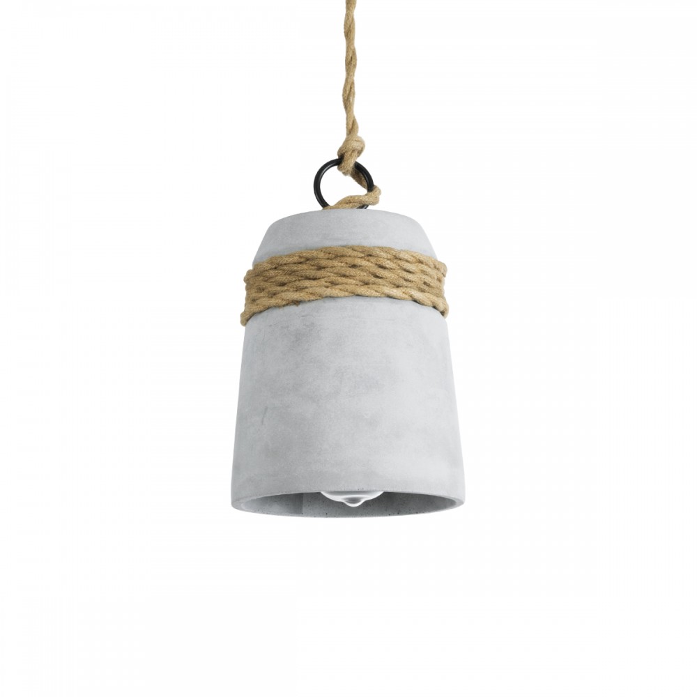 GLOBOSTAR® TRIBECA 01319 Boho Κρεμαστό Φωτιστικό Οροφής με Ντουί 1 x E27 AC 220-240V IP20 - Γκρι & Μπεζ - Μ20 x Π20 x Υ26cm