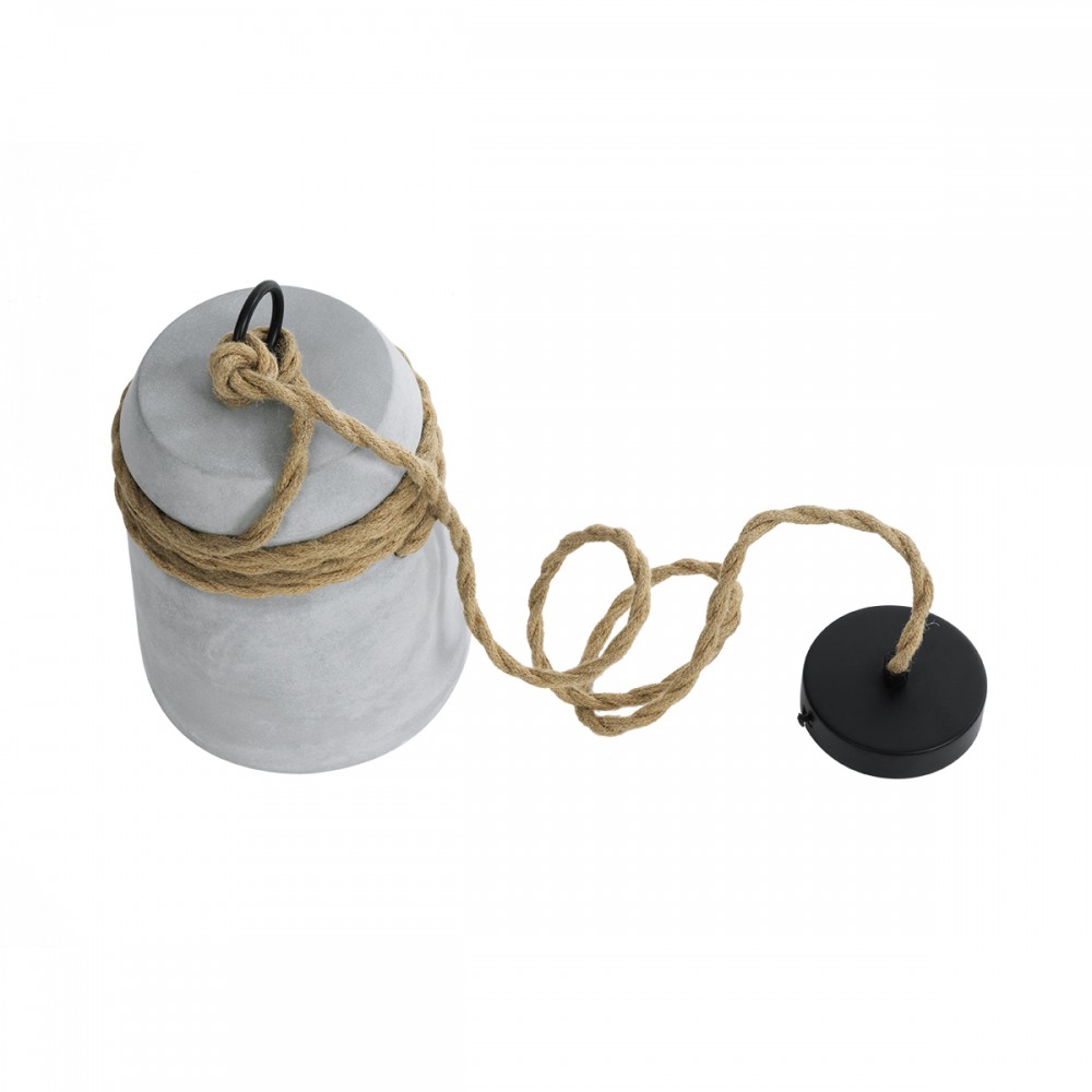 GloboStar® ETESIAN 01319 Μοντέρνο Industrial Κρεμαστό Φωτιστικό Οροφής Μονόφωτο 1 x E27 AC220-240V IP20 - Φ20 x Υ26cm - Γκρι Τσιμέντο Καμπάνα - 5 Χρόνια Εγγύηση