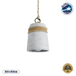 GloboStar® ETESIAN 01319 Μοντέρνο Industrial Κρεμαστό Φωτιστικό Οροφής Μονόφωτο 1 x E27 AC220-240V IP20 - Φ20 x Υ26cm - Γκρι Τσιμέντο Καμπάνα - 5 Χρόνια Εγγύηση