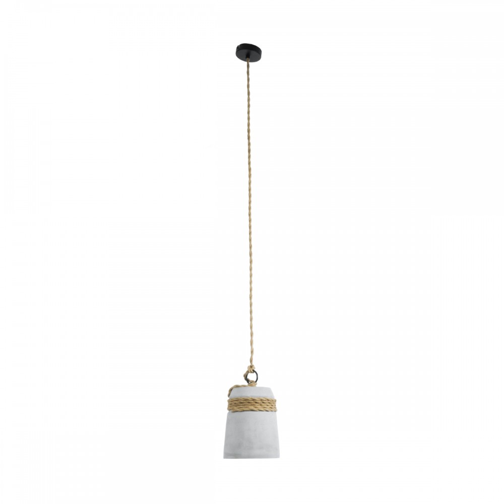GloboStar® ETESIAN 01319 Μοντέρνο Industrial Κρεμαστό Φωτιστικό Οροφής Μονόφωτο 1 x E27 AC220-240V IP20 - Φ20 x Υ26cm - Γκρι Τσιμέντο Καμπάνα - 5 Χρόνια Εγγύηση