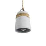 GloboStar® ETESIAN 01319 Μοντέρνο Industrial Κρεμαστό Φωτιστικό Οροφής Μονόφωτο 1 x E27 AC220-240V IP20 - Φ20 x Υ26cm - Γκρι Τσιμέντο Καμπάνα - 5 Χρόνια Εγγύηση