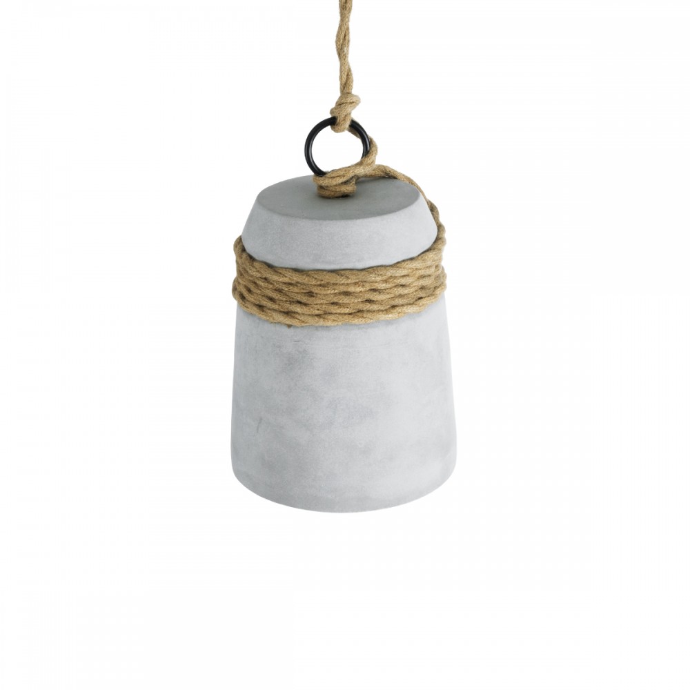 GloboStar® ETESIAN 01319 Μοντέρνο Industrial Κρεμαστό Φωτιστικό Οροφής Μονόφωτο 1 x E27 AC220-240V IP20 - Φ20 x Υ26cm - Γκρι Τσιμέντο Καμπάνα - 5 Χρόνια Εγγύηση