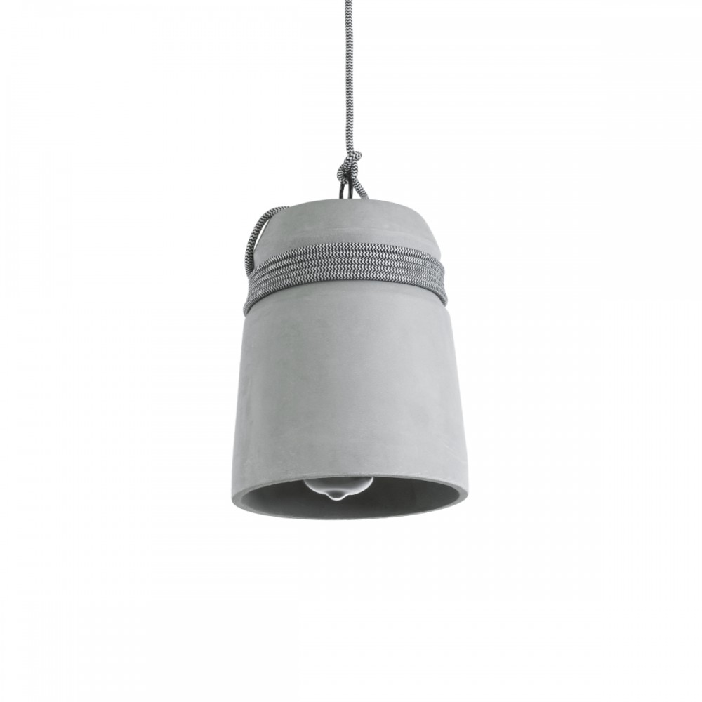 GloboStar® TRIBECA 01321 Μοντέρνο Κρεμαστό Φωτιστικό Καμπάνα Μονόφωτο 1 x E27 IP20 Γκρι Τσιμέντο - Μ20 x Π20 x Υ26cm