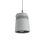 GloboStar® FELINI 01321 Μοντέρνο Industrial Κρεμαστό Φωτιστικό Οροφής Μονόφωτο 1 x E27 AC220-240V IP20 - Φ20 x Υ26cm - Γκρι Τσιμέντο Καμπάνα - 5 Χρόνια Εγγύηση