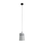 GloboStar® FELINI 01321 Μοντέρνο Industrial Κρεμαστό Φωτιστικό Οροφής Μονόφωτο 1 x E27 AC220-240V IP20 - Φ20 x Υ26cm - Γκρι Τσιμέντο Καμπάνα - 5 Χρόνια Εγγύηση