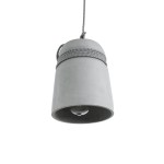 GloboStar® FELINI 01321 Μοντέρνο Industrial Κρεμαστό Φωτιστικό Οροφής Μονόφωτο 1 x E27 AC220-240V IP20 - Φ20 x Υ26cm - Γκρι Τσιμέντο Καμπάνα - 5 Χρόνια Εγγύηση