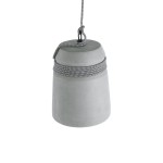 GloboStar® FELINI 01321 Μοντέρνο Industrial Κρεμαστό Φωτιστικό Οροφής Μονόφωτο 1 x E27 AC220-240V IP20 - Φ20 x Υ26cm - Γκρι Τσιμέντο Καμπάνα - 5 Χρόνια Εγγύηση